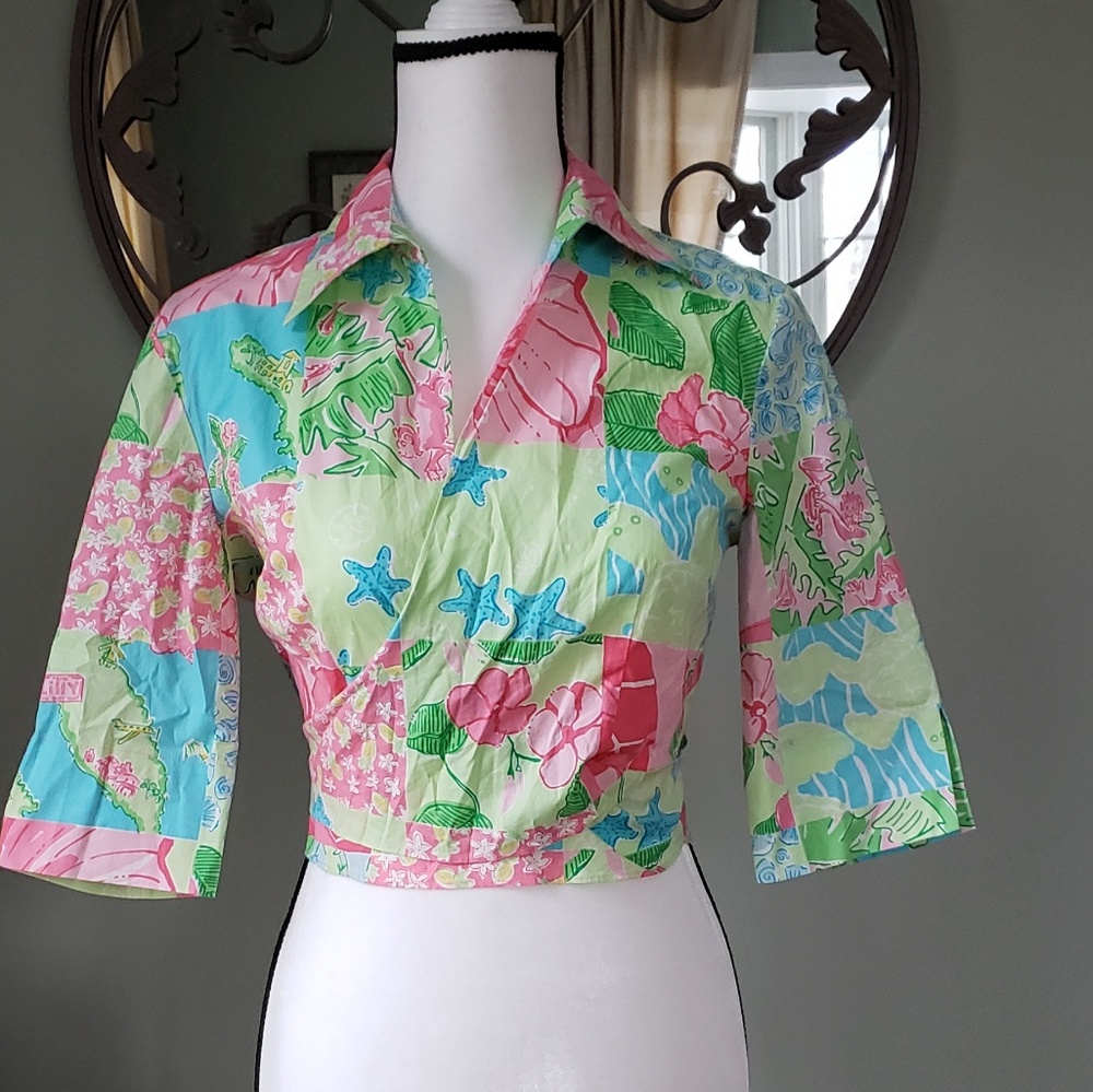 LILY PULITZER wrap top small 4